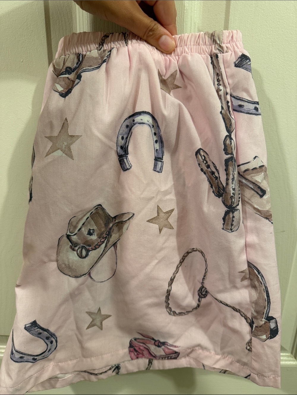 Girls' Pink Western Print Shorts